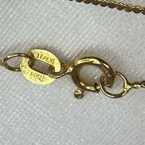 14K YELLOW GOLD SERPENTINE chain necklace MADE IN ITALY VINTAGE REAL GOLD 18” - Picture 8 of 12